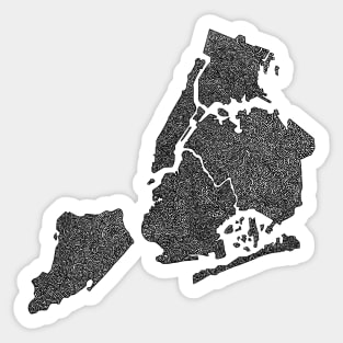 New York City Borough's Map Design Sticker